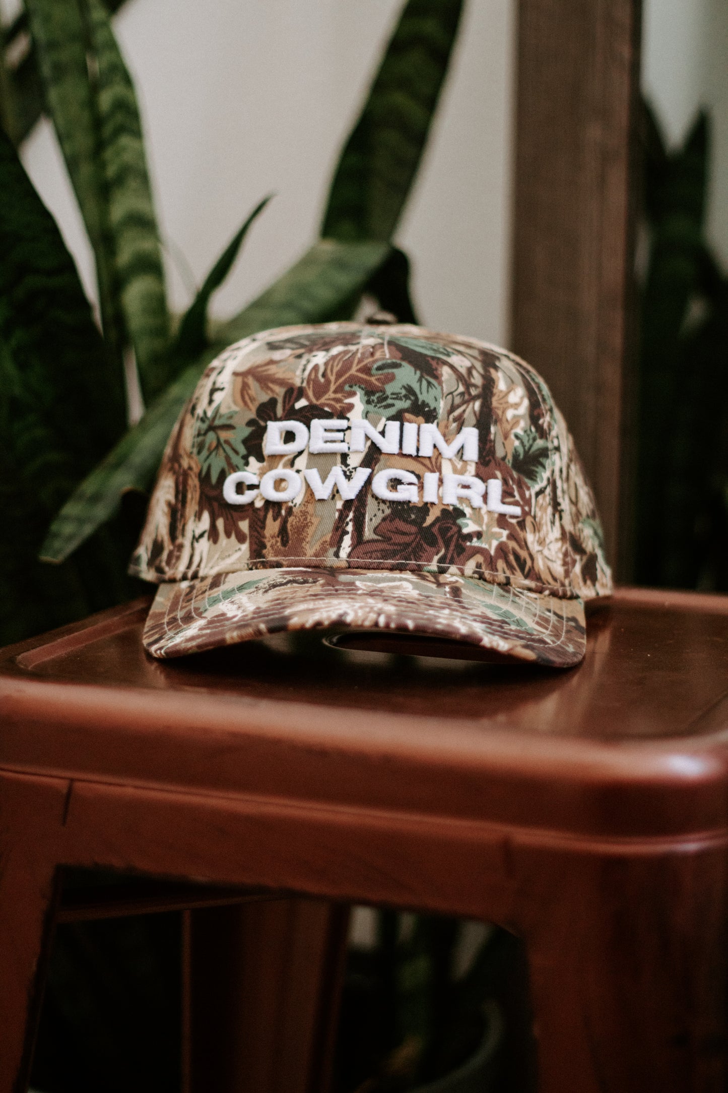 DENIM COWGIRL TRUCKER HAT