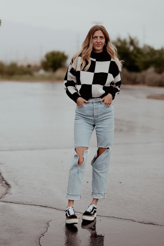 Checkerboard sweater